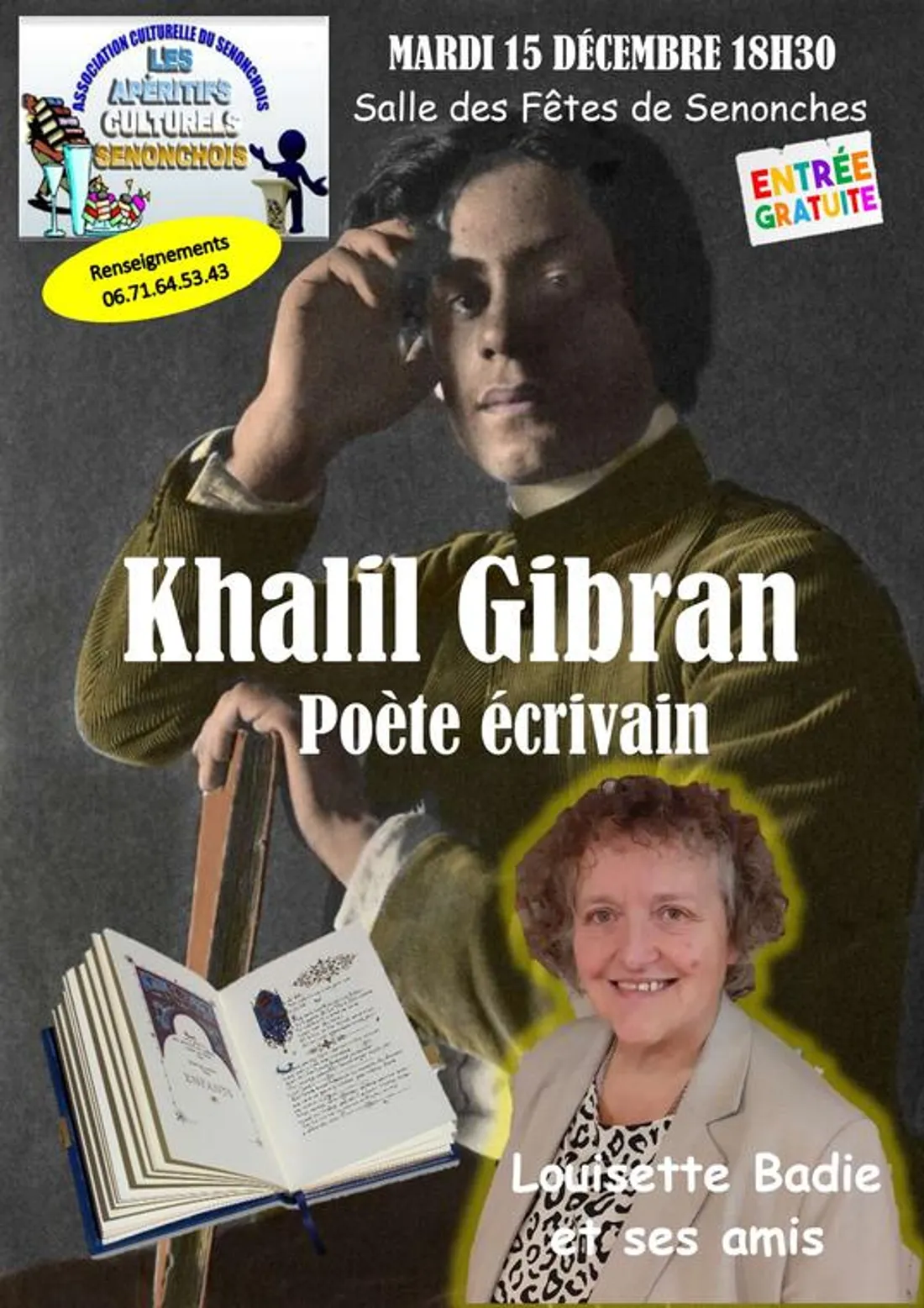 SENONCHES - Les Apéritifs culturels : Khalil Gibran, poète écrivain