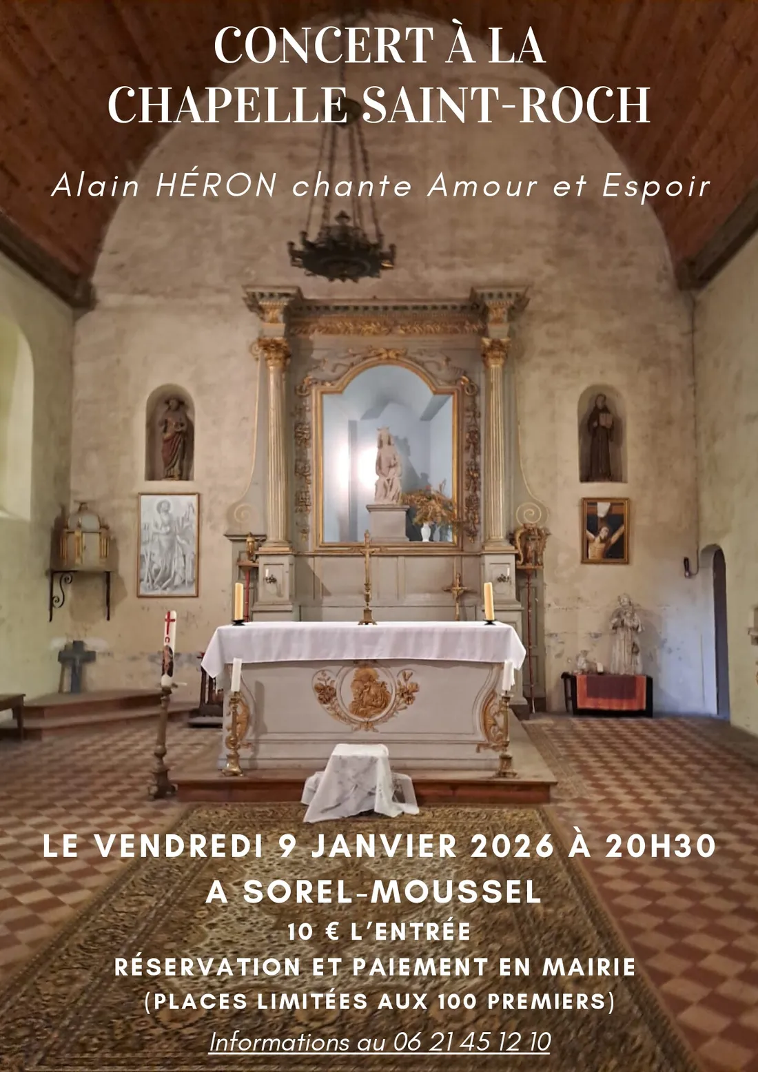 SOREL-MOUSSEL - Concert : Alain Héron chante Amour et Espoir