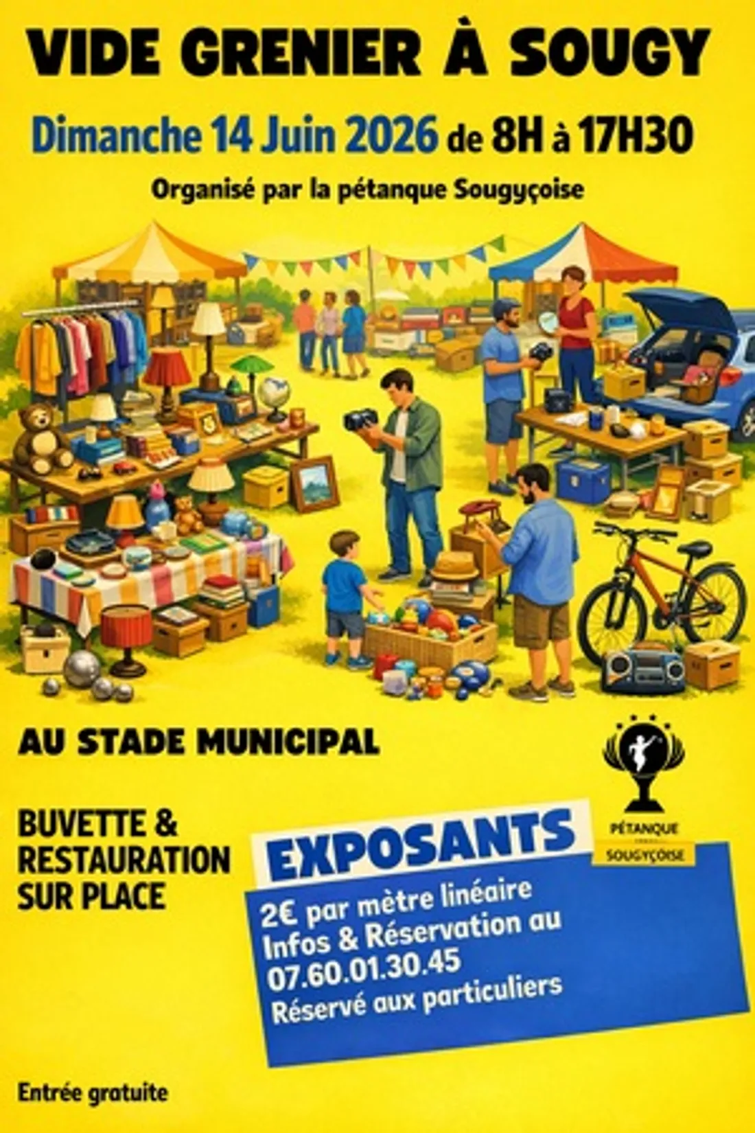 SOUGY (45) - Vide-greniers de la pétanque Sougyçoise