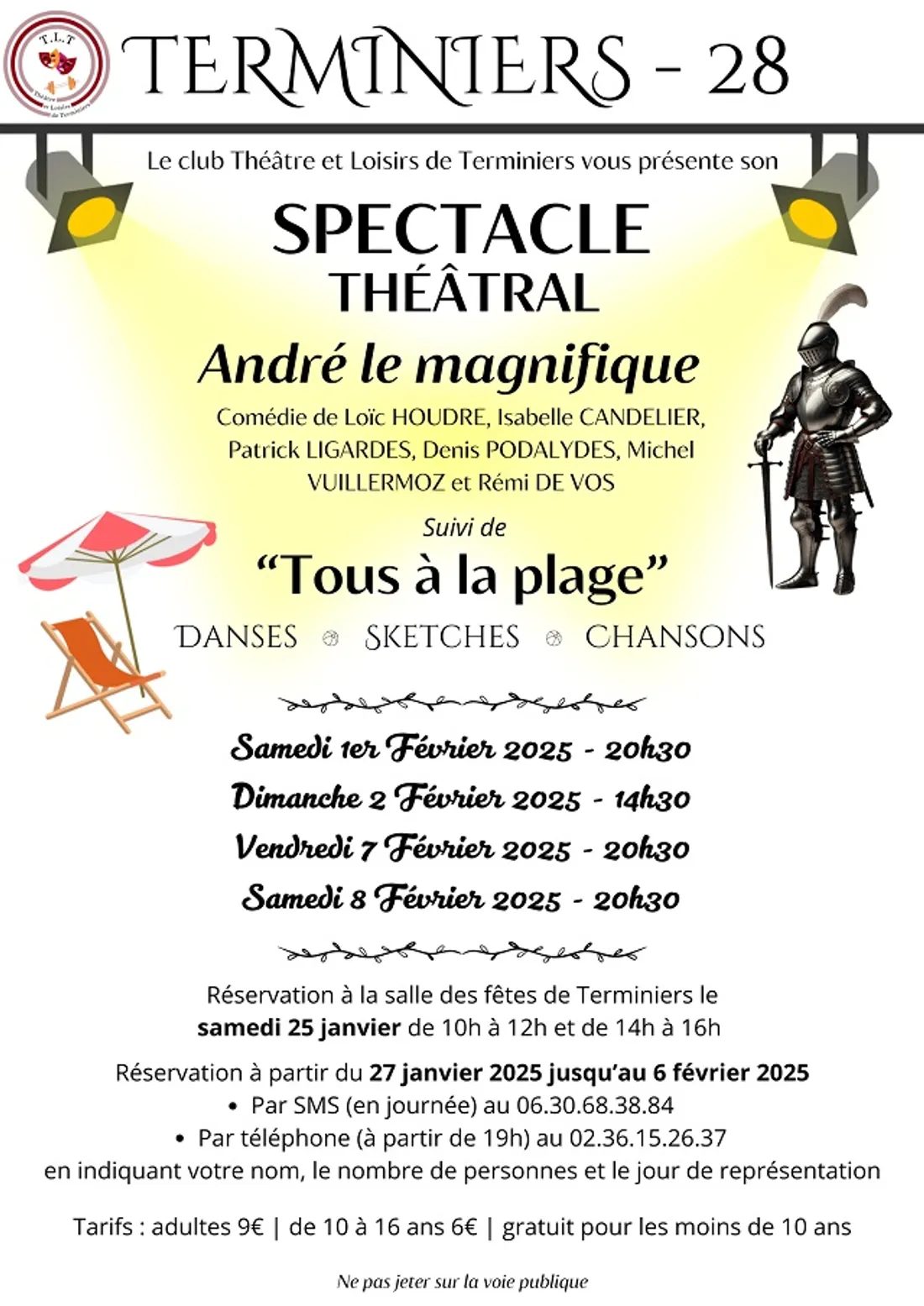 TERMINIERS - Spectacle : André le Magnifique / Tous à la plage