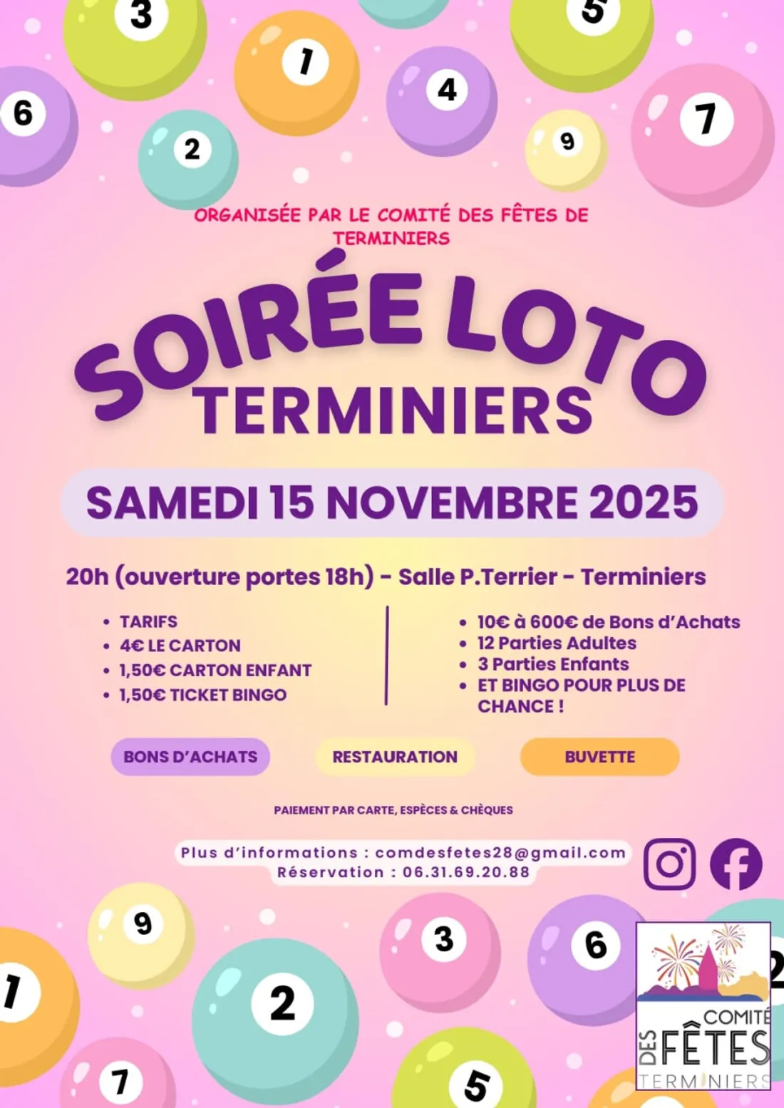 TERMINIERS - Loto du comité des fêtes