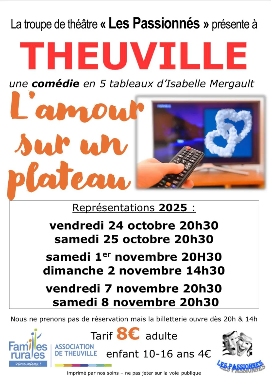 THEUVILLE - Théâtre : L'amour sur un plateau