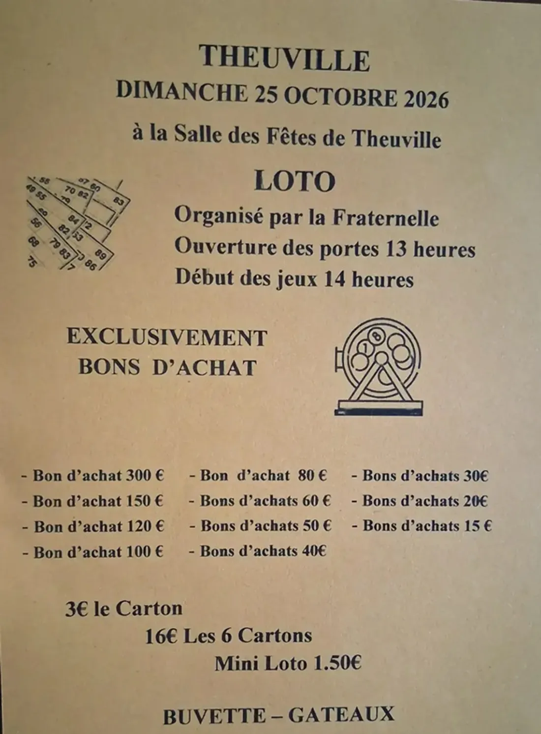 THEUVILLE - Loto de la Fraternelle