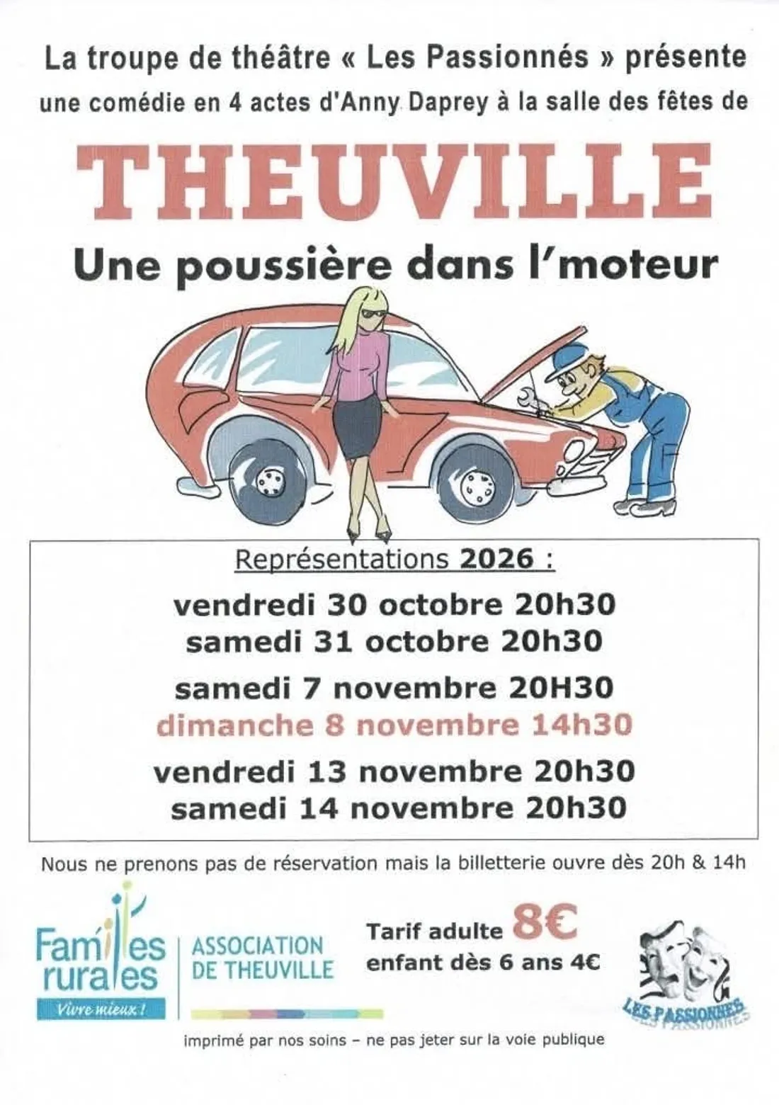 THEUVILLE - Théâtre : Une poussière dans l'moteur