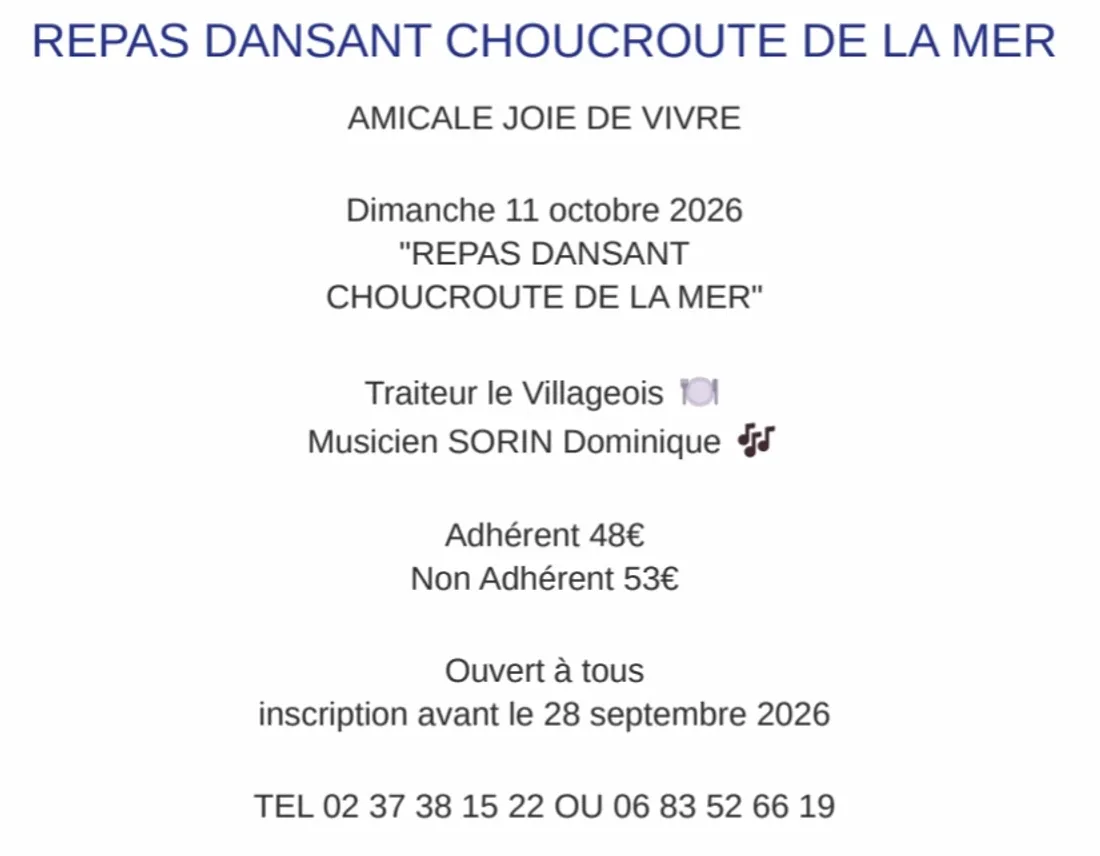 THIMERT-GÂTELLES - Repas dansant choucroute de la mer 