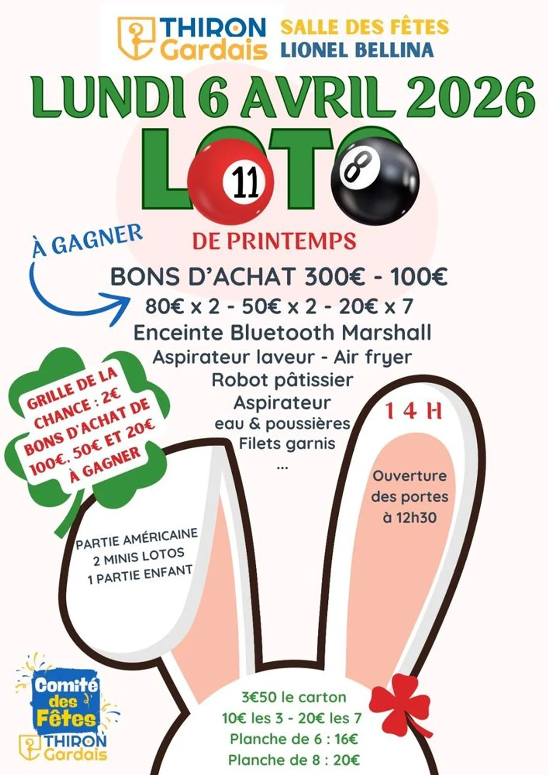 THIRON-GARDAIS - Loto du comité des fêtes