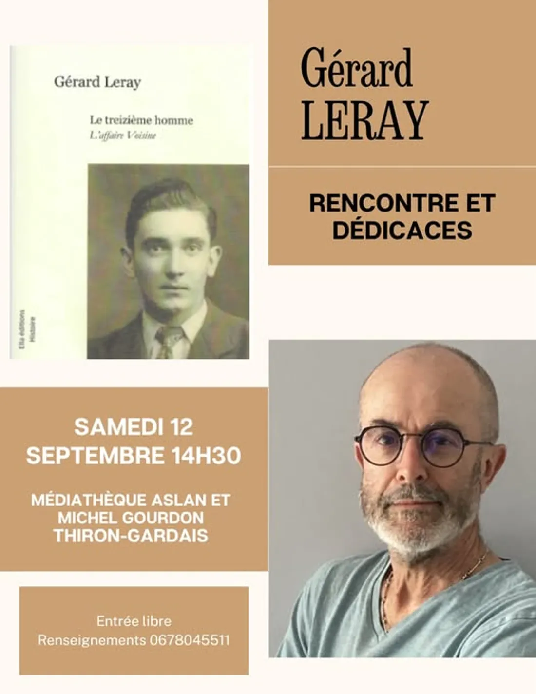 THIRON-GARDAIS - Rencontre et dédicaces : Gérard Leray