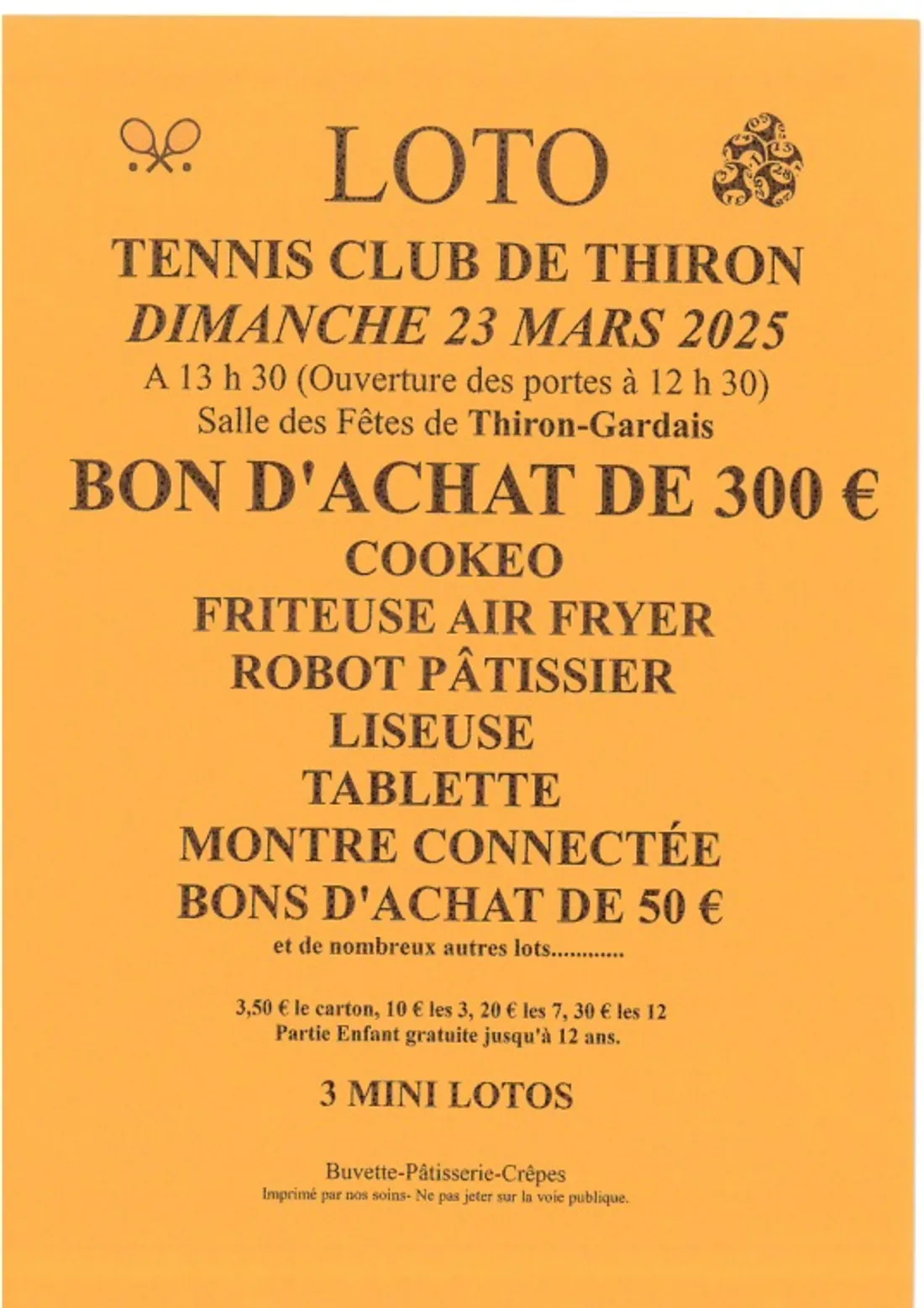 THIRON-GARDAIS - Loto du Tennis Club