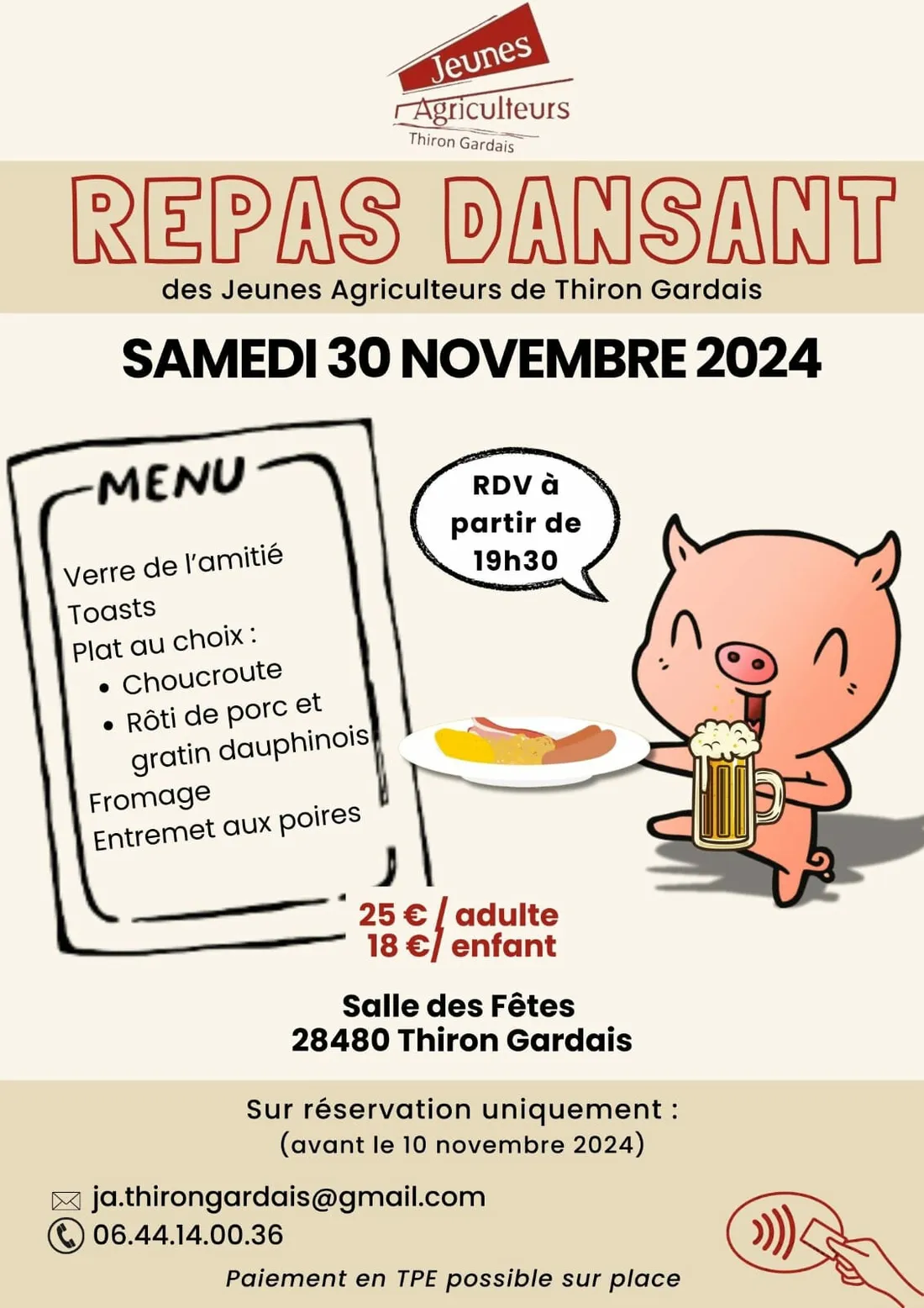 THIRON-GARDAIS - Dîner dansant des Jeunes Agriculteurs