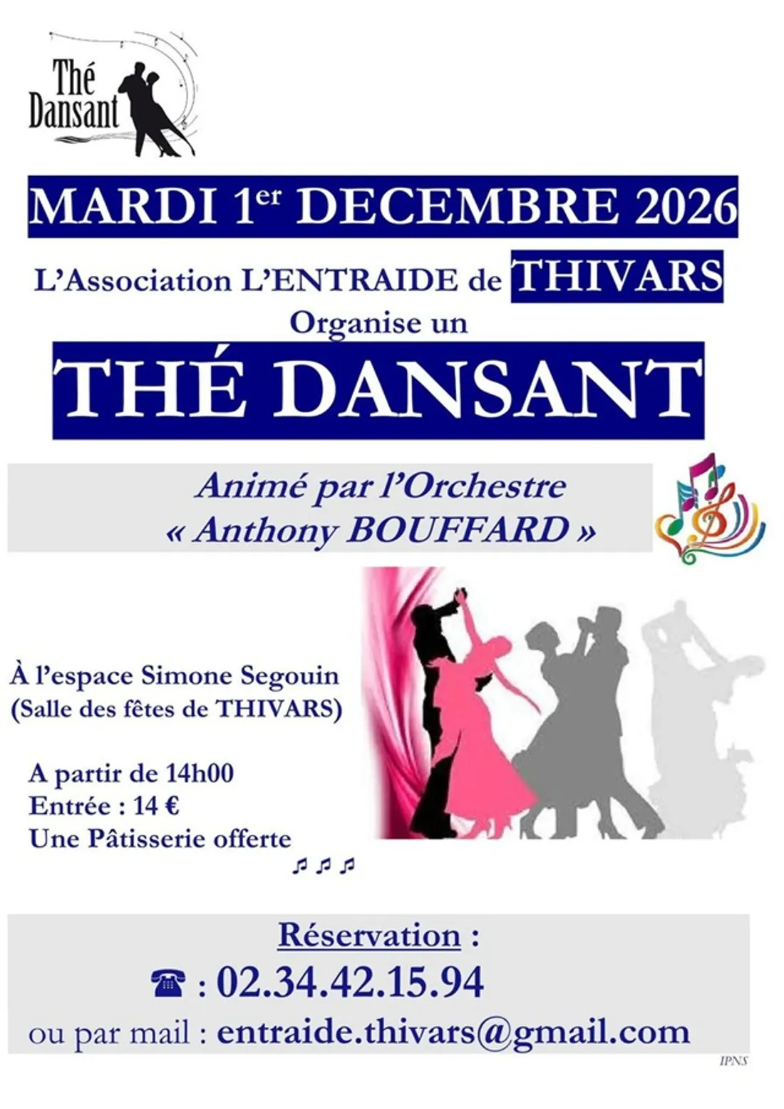 THIVARS - Thé dansant avec l'orchestre Anthony Bouffard