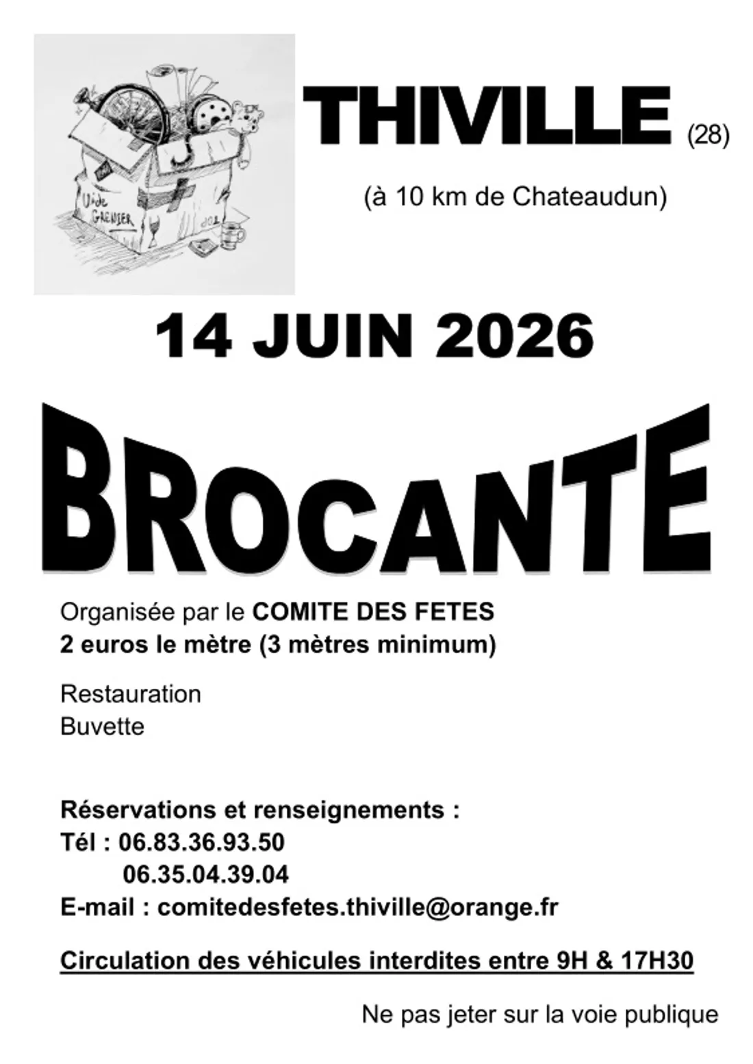 THIVILLE - Brocante du comité des fêtes