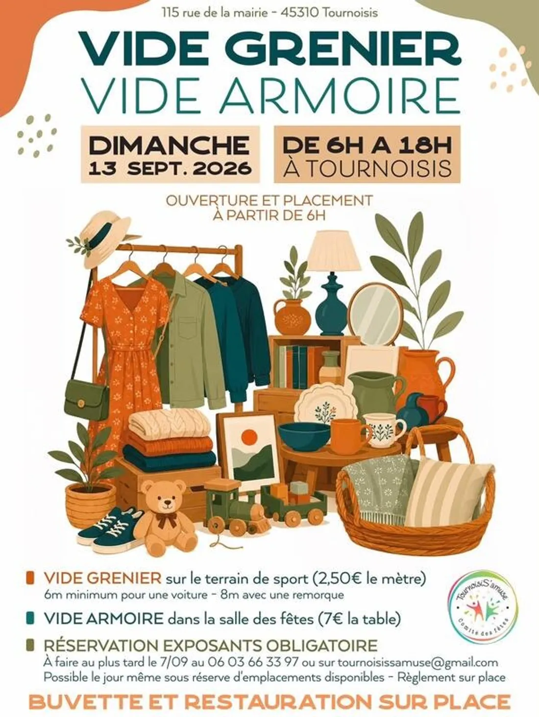 TOURNOISIS (45) - Vide-greniers et vide-armoires du comité des fêtes