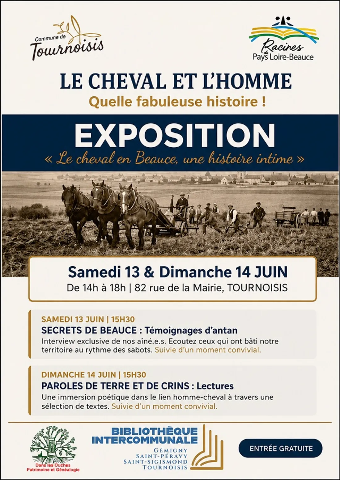 TOURNOISIS (45) - Exposition : Le cheval en Beauce, une histoire intime