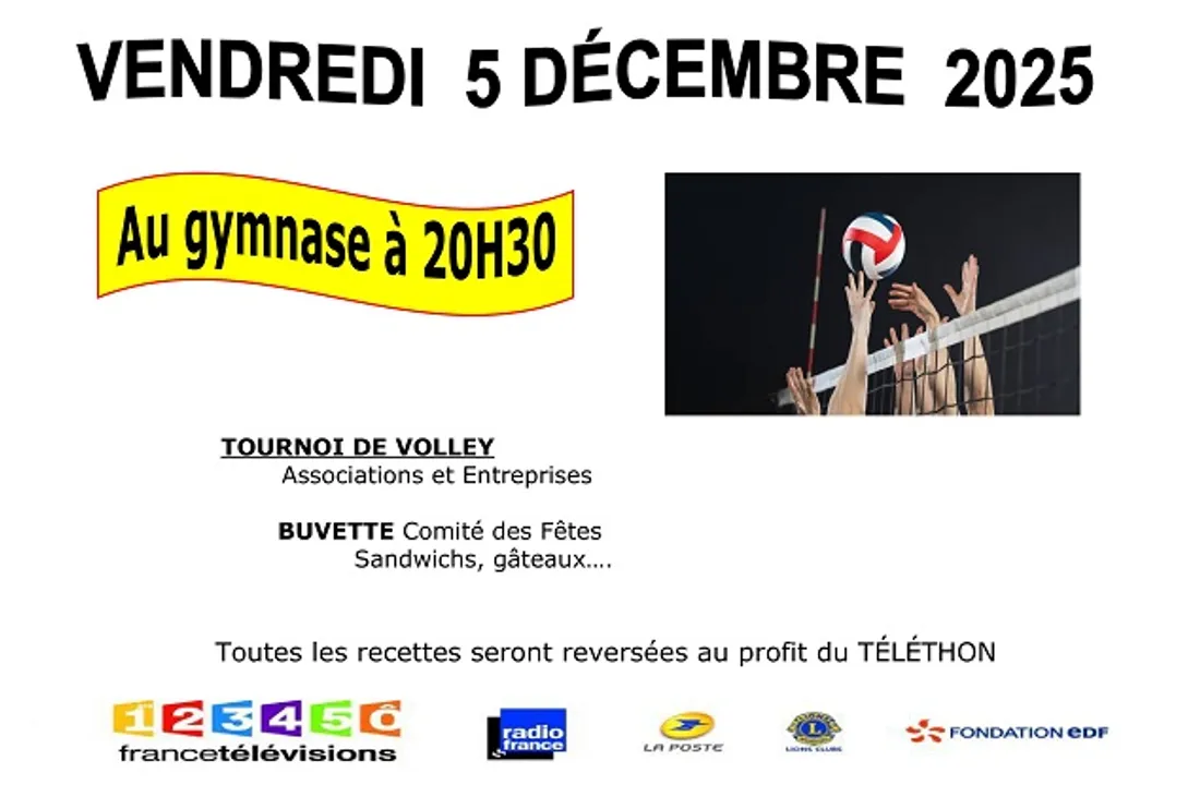 TOURY - Tournoi de volley au profit du Téléthon