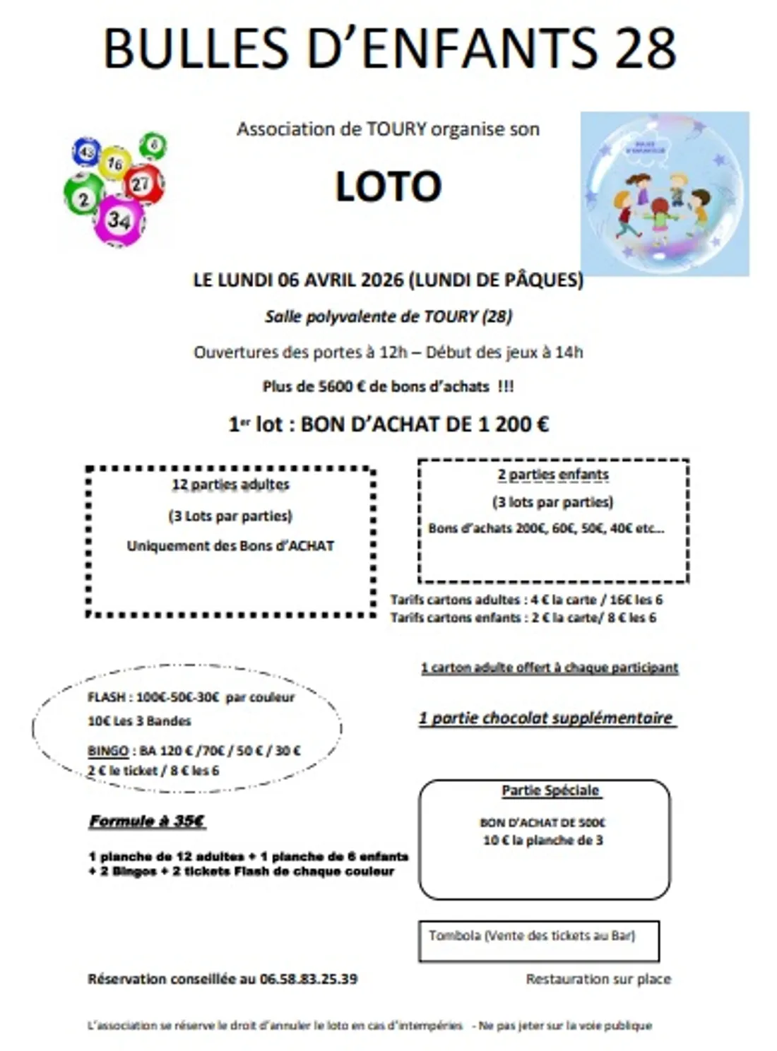 TOURY - Loto de Bulles d'enfants 28