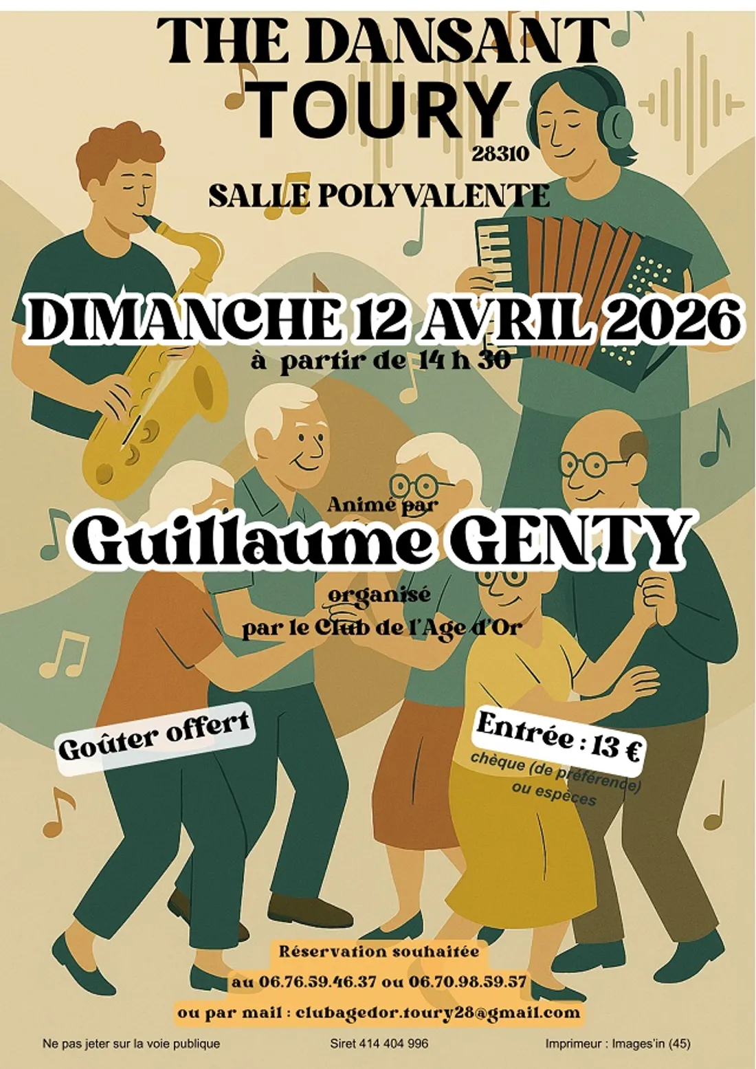 TOURY - Thé dansant avec Guillaume Genty 