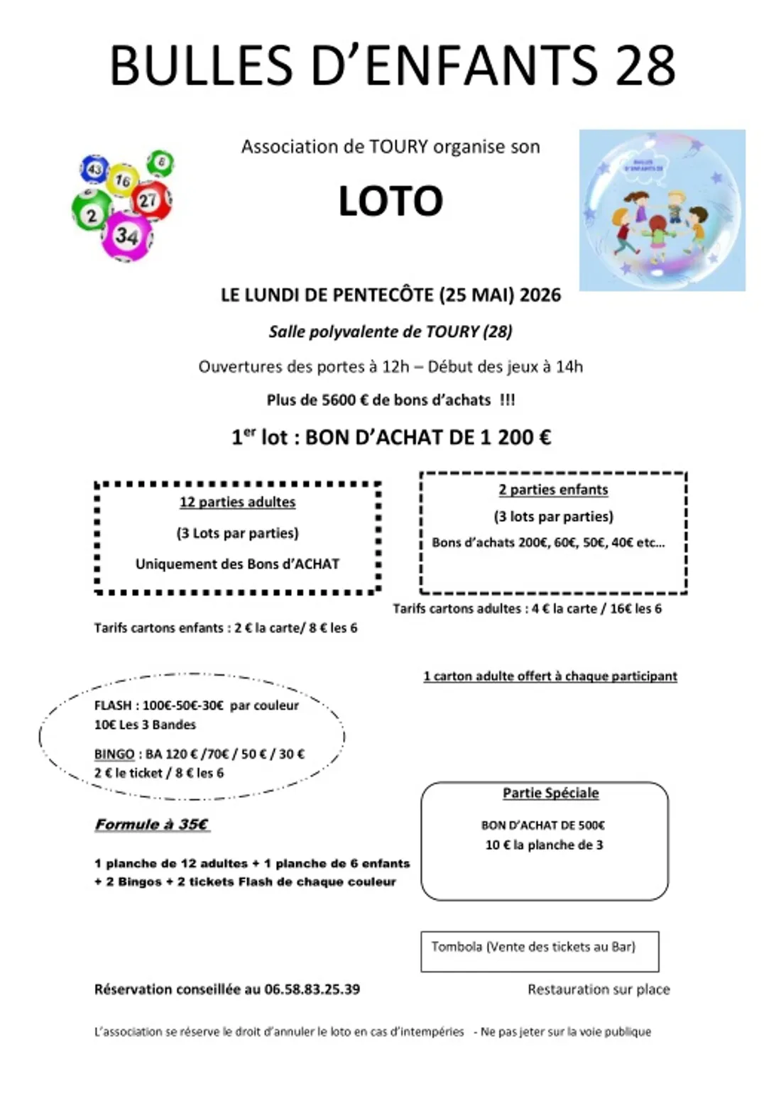 TOURY - Loto de Bulles d'enfants 28