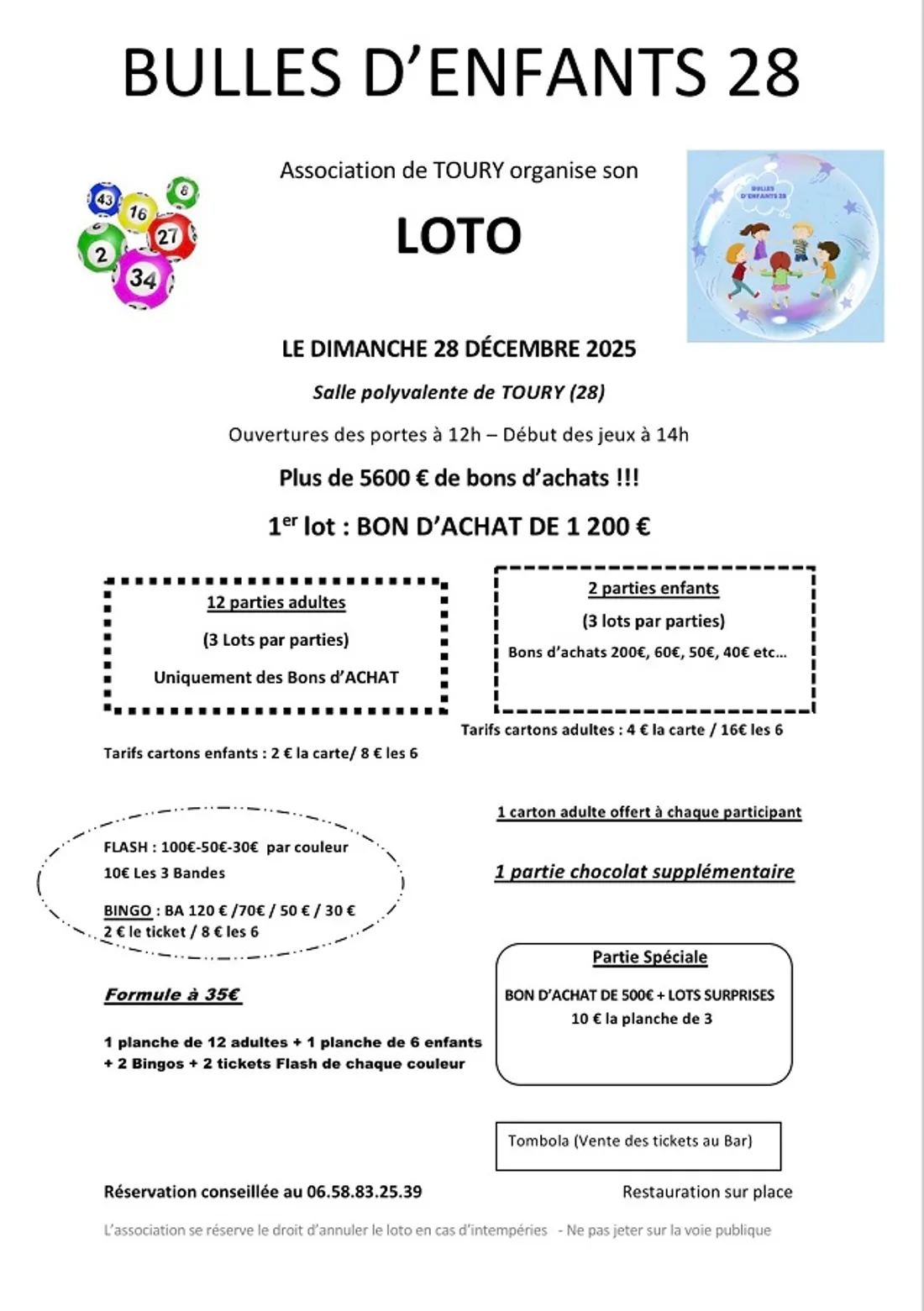 TOURY - Loto de Bulles d'Enfants 28