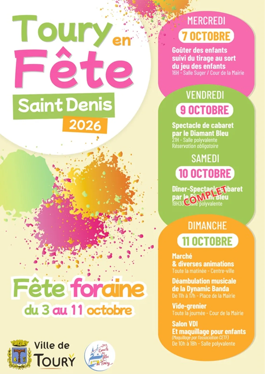 TOURY - Saint-Denis : marché, salon, Vide-greniers
