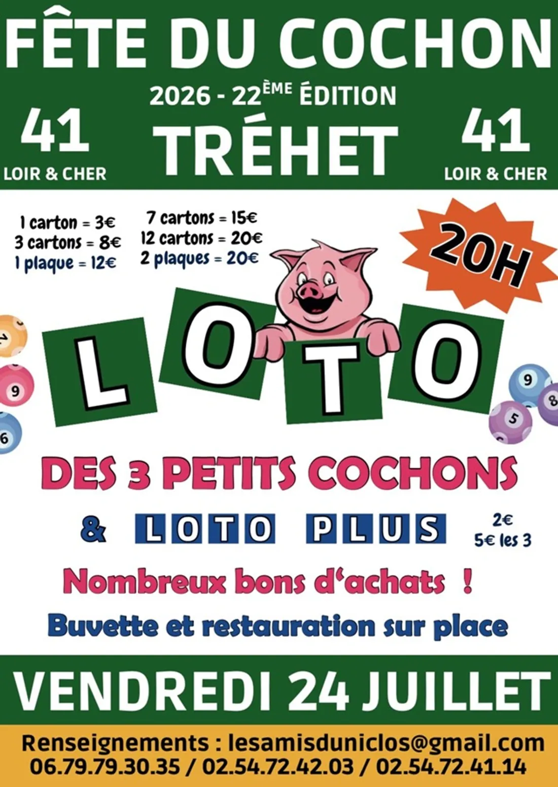 TRÉHET (41) - Loto des 3 petits cochons