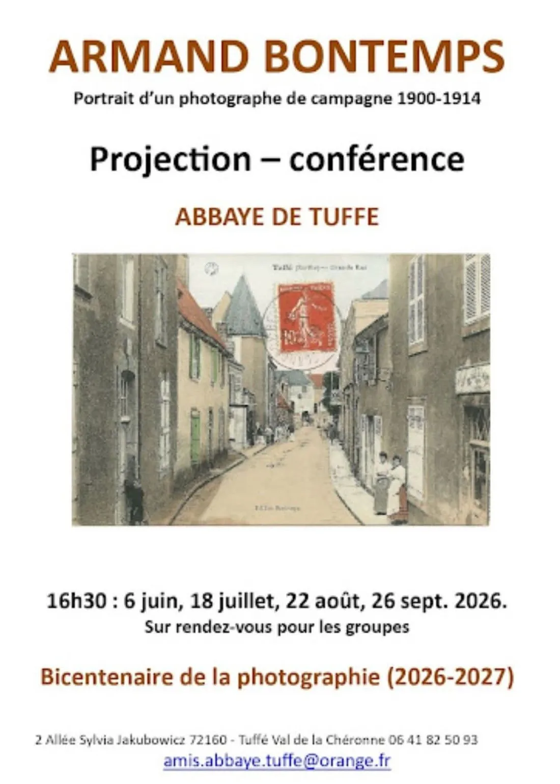 TUFFÉ (72) - Conférence : Armand Bontemps, portrait d'un photographe de campagne 1900-1914