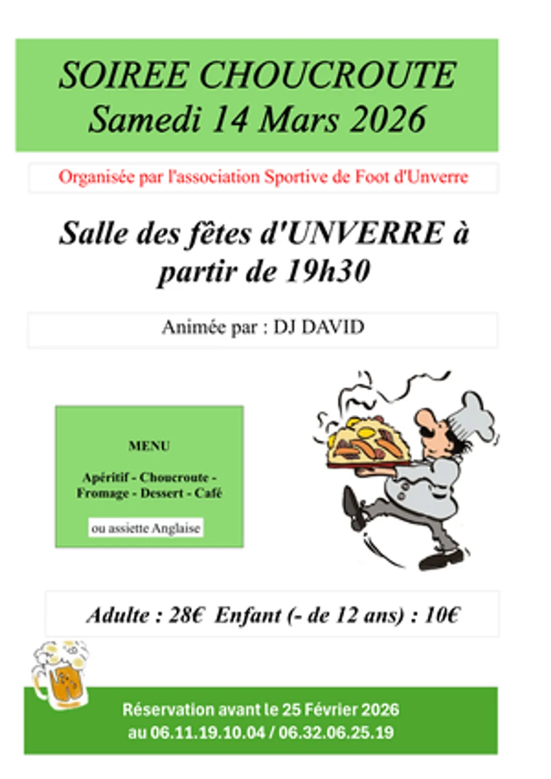 UNVERRE - Soirée choucroute de l'association sportive