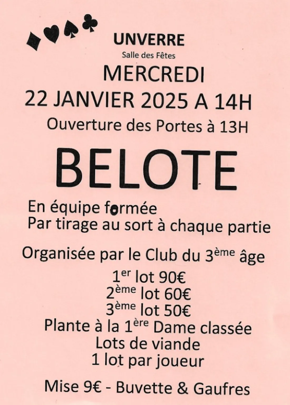 UNVERRE - Concours de belote