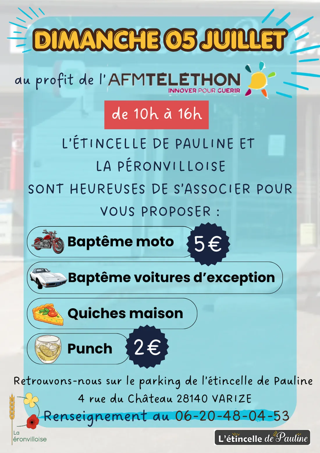 VARIZE - Baptêmes motos et voitures d'exception au profit du Téléthon
