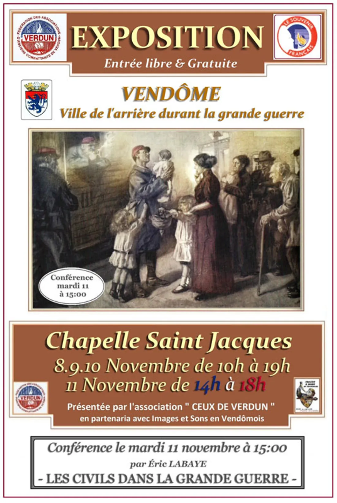 VENDÔME (41) - Exposition : Vendôme, ville de l'arrière durant la grande guerre