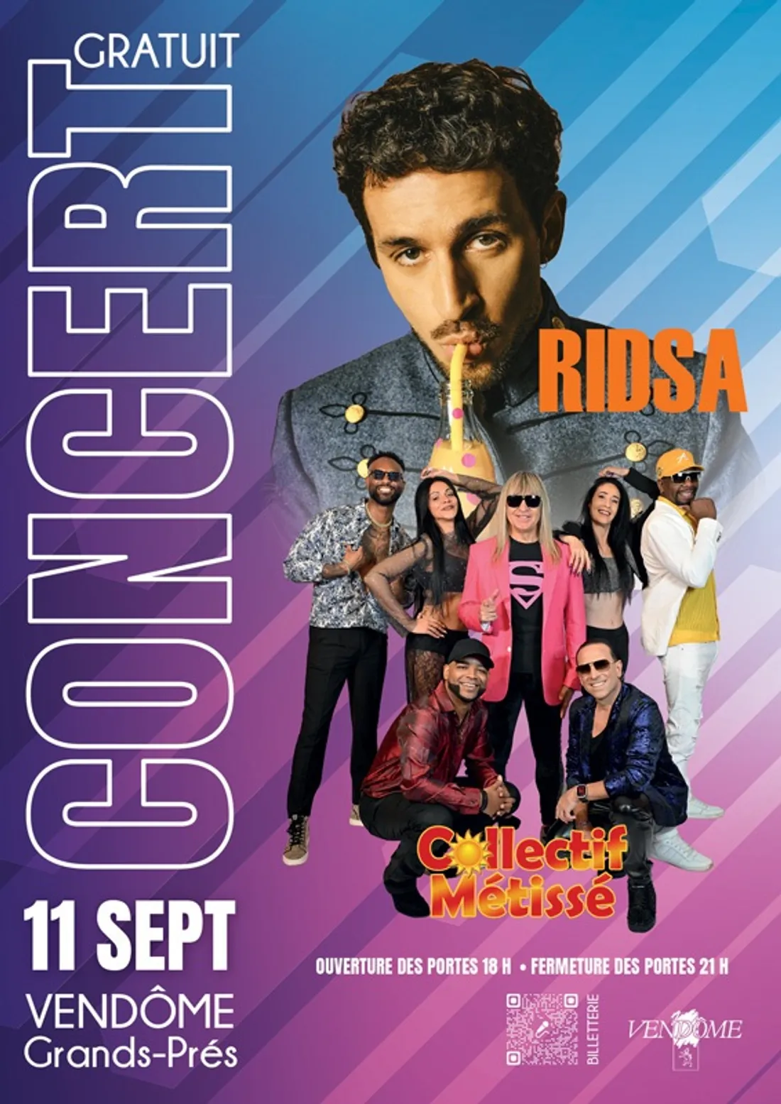 VENDÔME (41) - Concert : Ridsa / Collectif Métissé