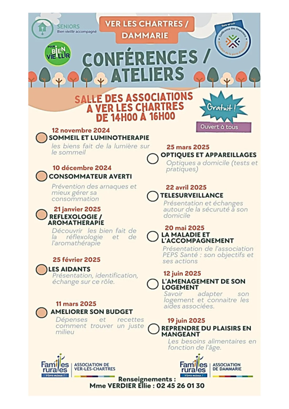 VER-LES-CHARTRES - Conférence / atelier pour bien vieillir