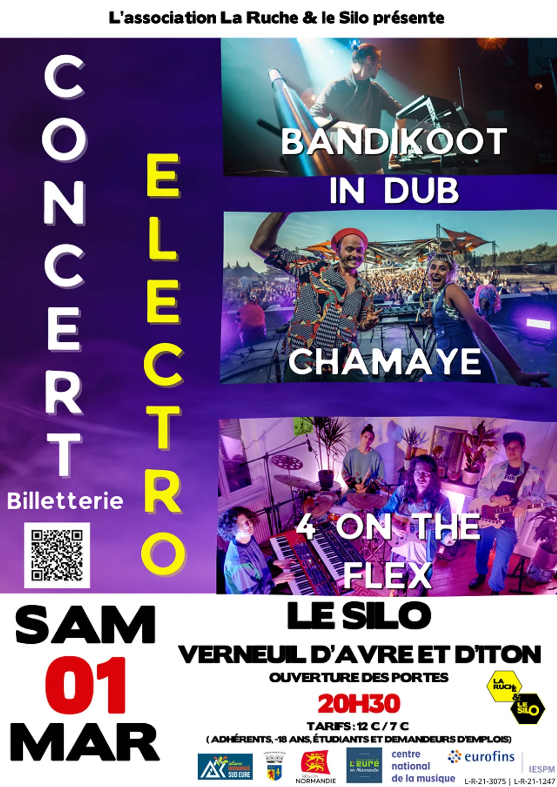 VERNEUIL-SUR-AVRE (27) - Concert : Bandikoot in dub / Chamaye / 4 On The Flex