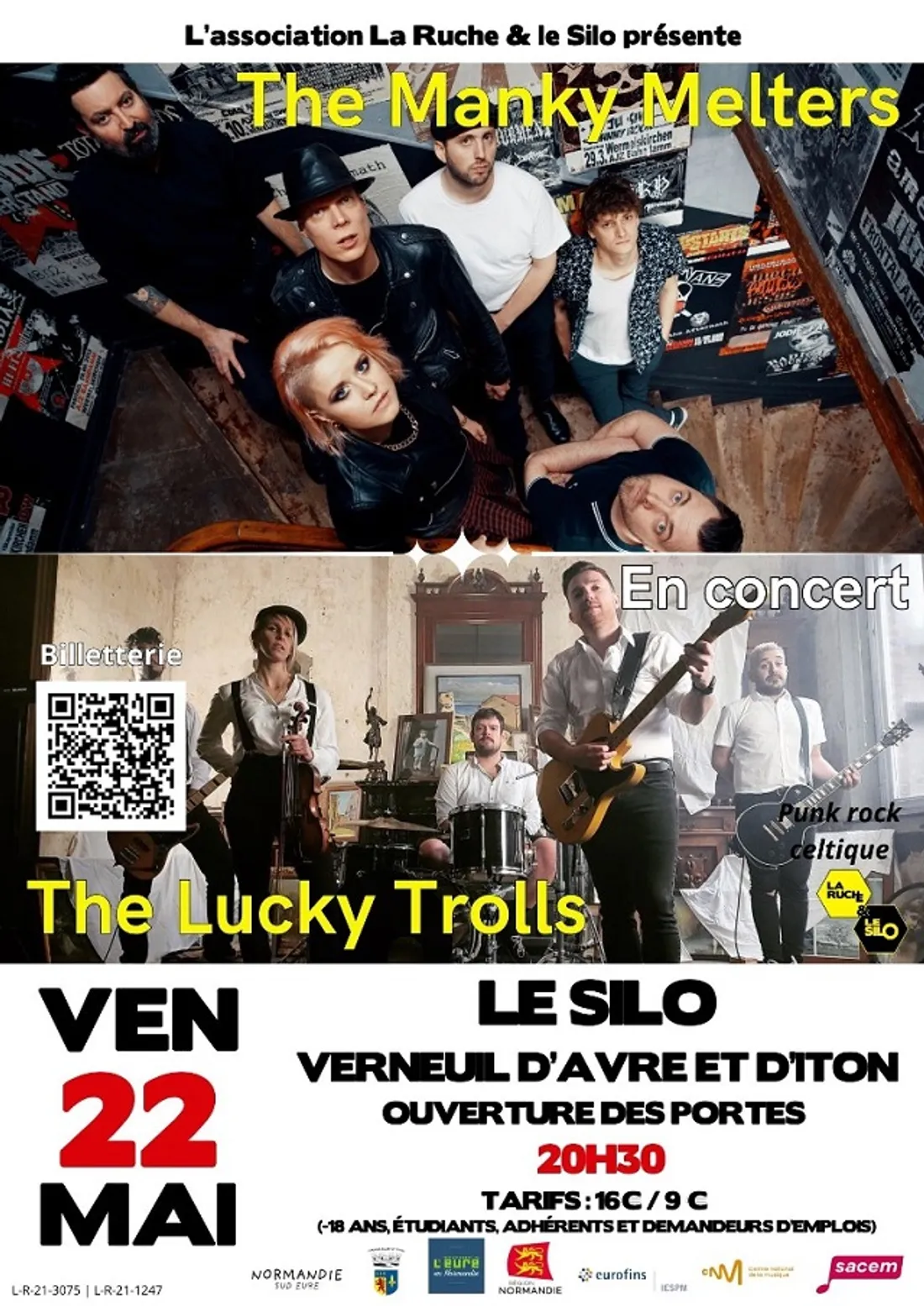 VERNEUIL-SUR-AVRE (27) - Concert : The Manky Melters + The Lucky Trolls