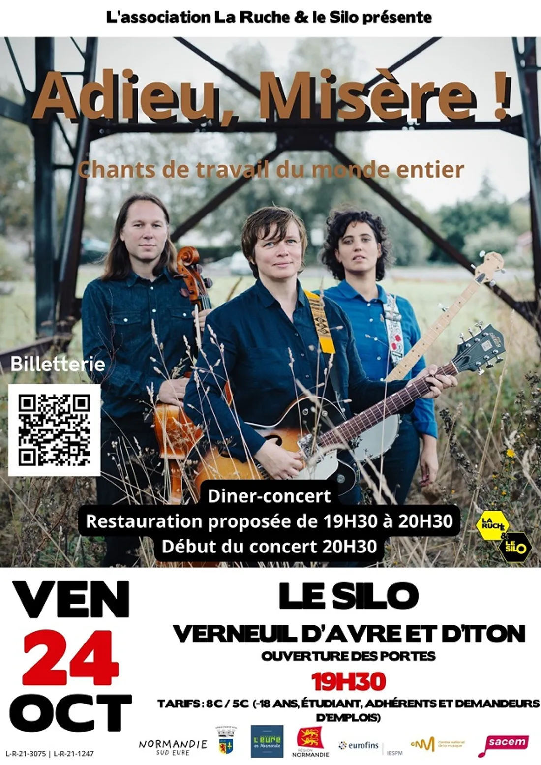 VERNEUIL-SUR-AVRE (27) - Dîner concert : Adieu Misière !