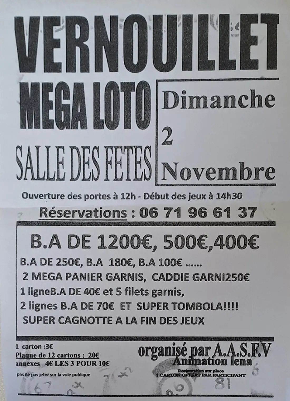 VERNOUILLET - Loto de l'AASFV