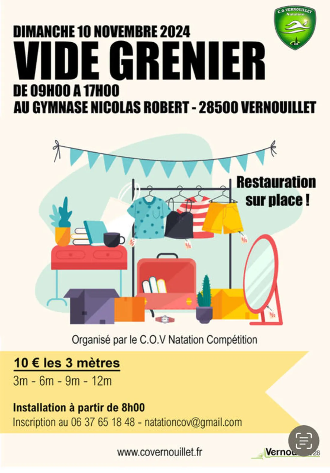 VERNOUILLET - Vide-greniers du COV Natation Compétition