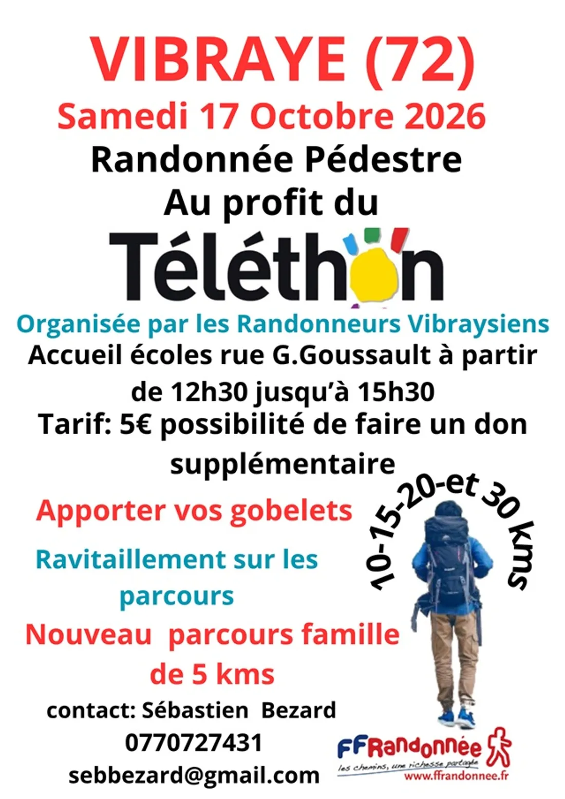 VIBRAYE (72) - Randonnée pédestre au profit du Téléthon