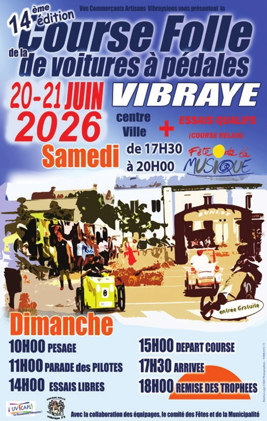 VIBRAYE (72) - Course folle de voitures à pédales