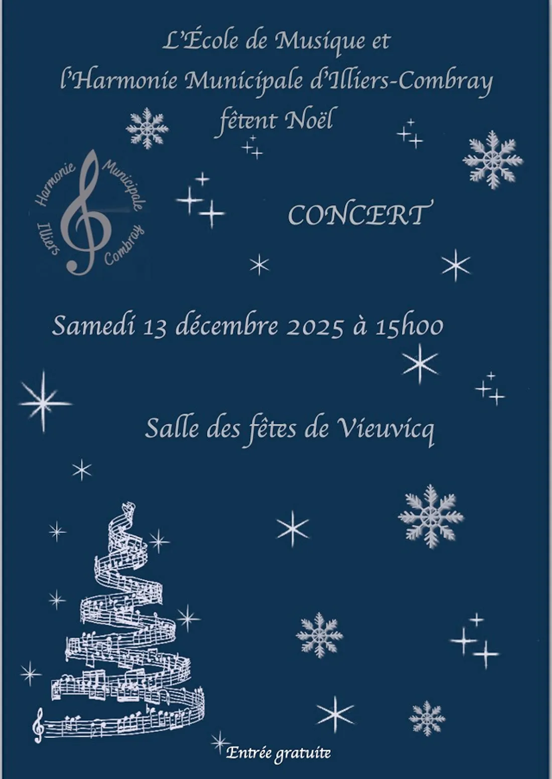 VIEUVICQ - Concert de l'école de musique et de l'harmonie municipale d'Illiers-Combray