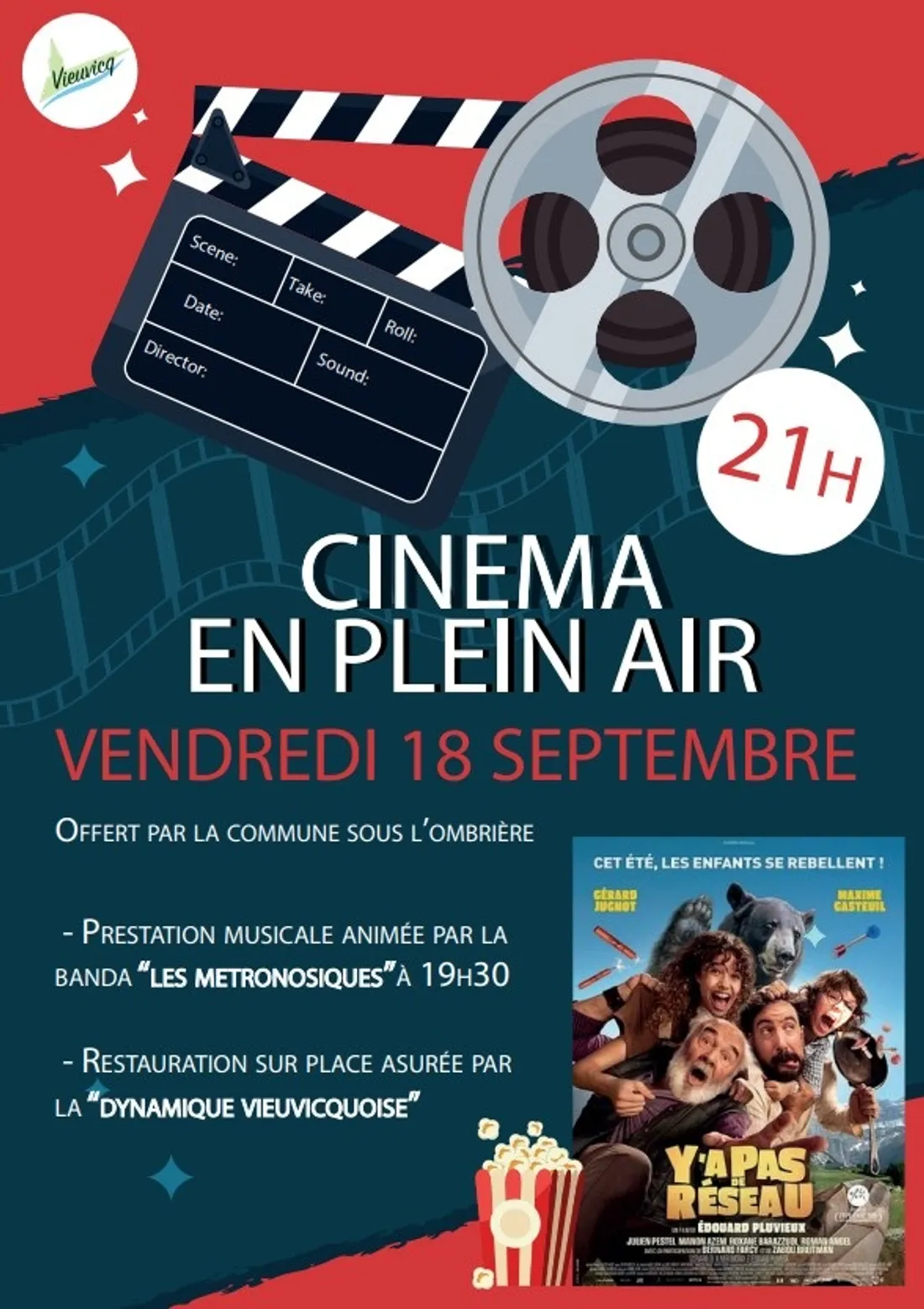 VIEUVICQ - Cinéma en plein air : Y a pas de réseau