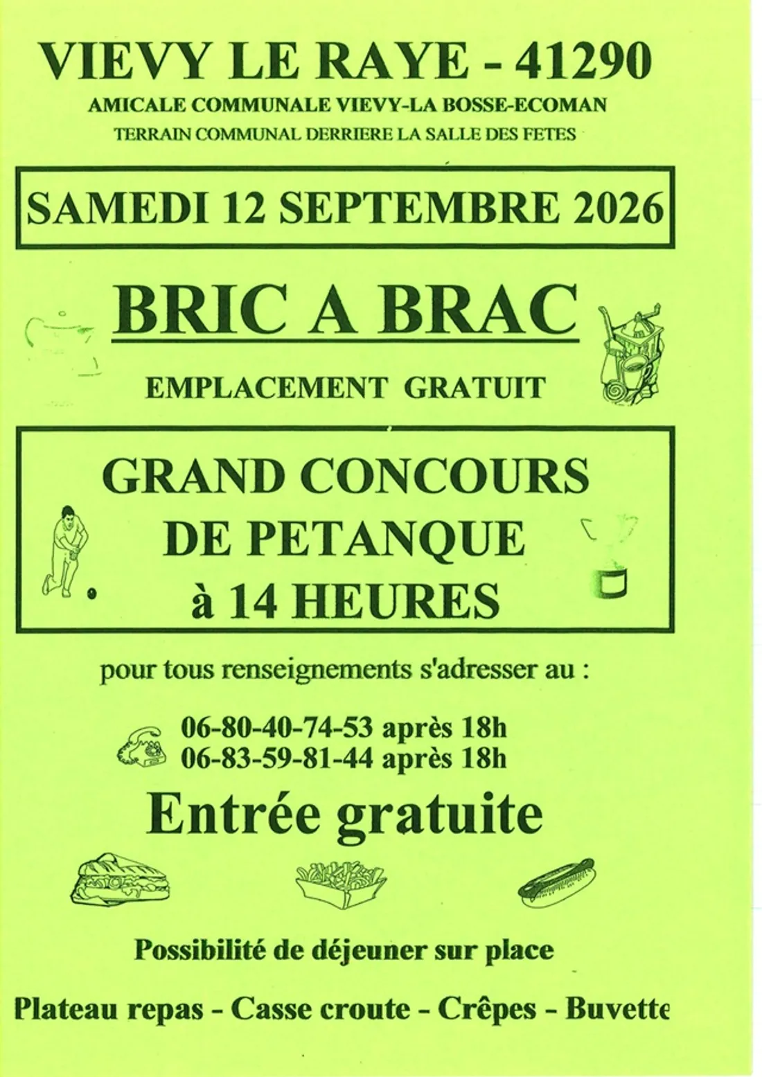 VIÉVY-LE-RAYÉ (41) - Bric-à-brac et concours de pétanque