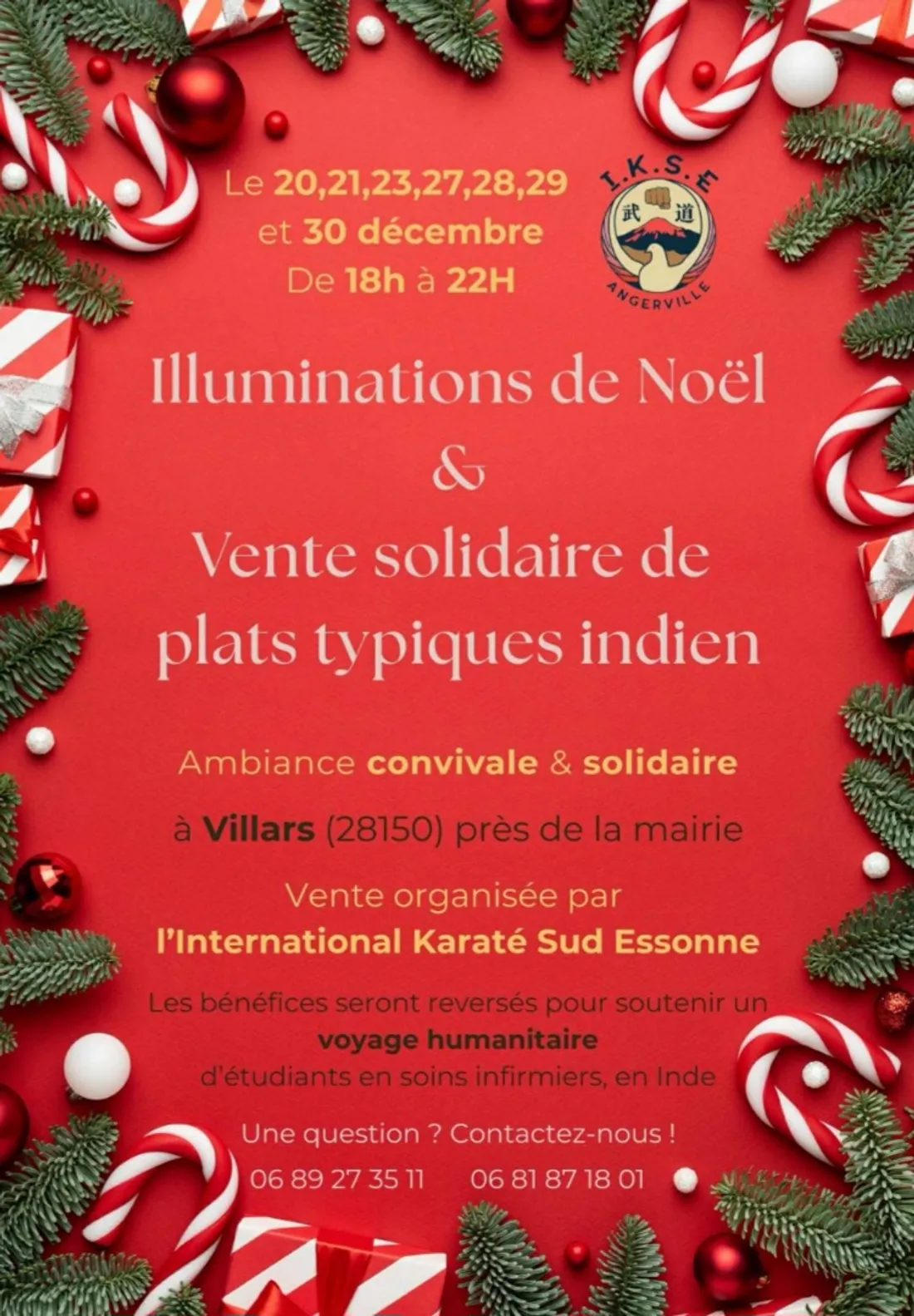 VILLARS - Illuminations de Noël et vente solidaire de plats typiques indiens