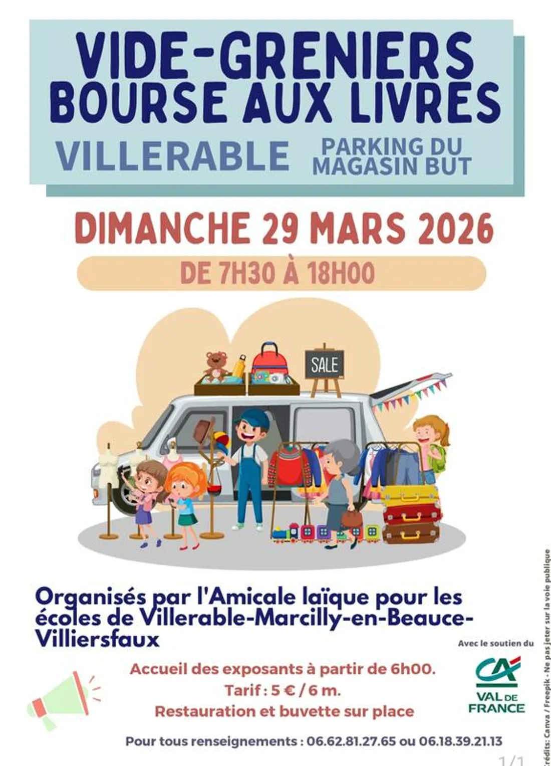 VILLERABLE (41) - Vide-greniers et bourse aux livres