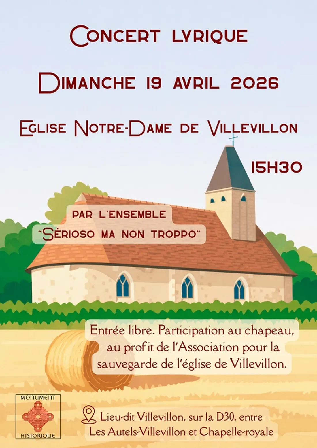 LES AUTELS-VILLEVILLON - Concert Lyrique : Ensemble Sérioso Ma Non Troppo