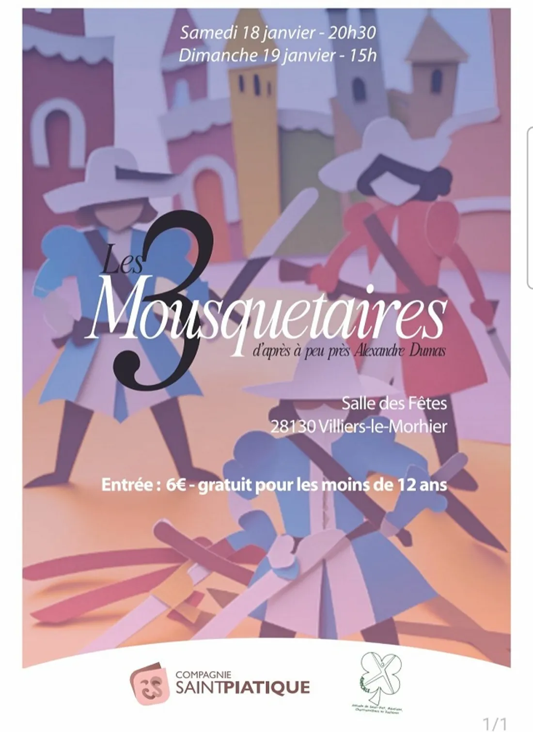 VILLIERS-LE-MORHIER - Théâtre : Les 3 Mousquetaires
