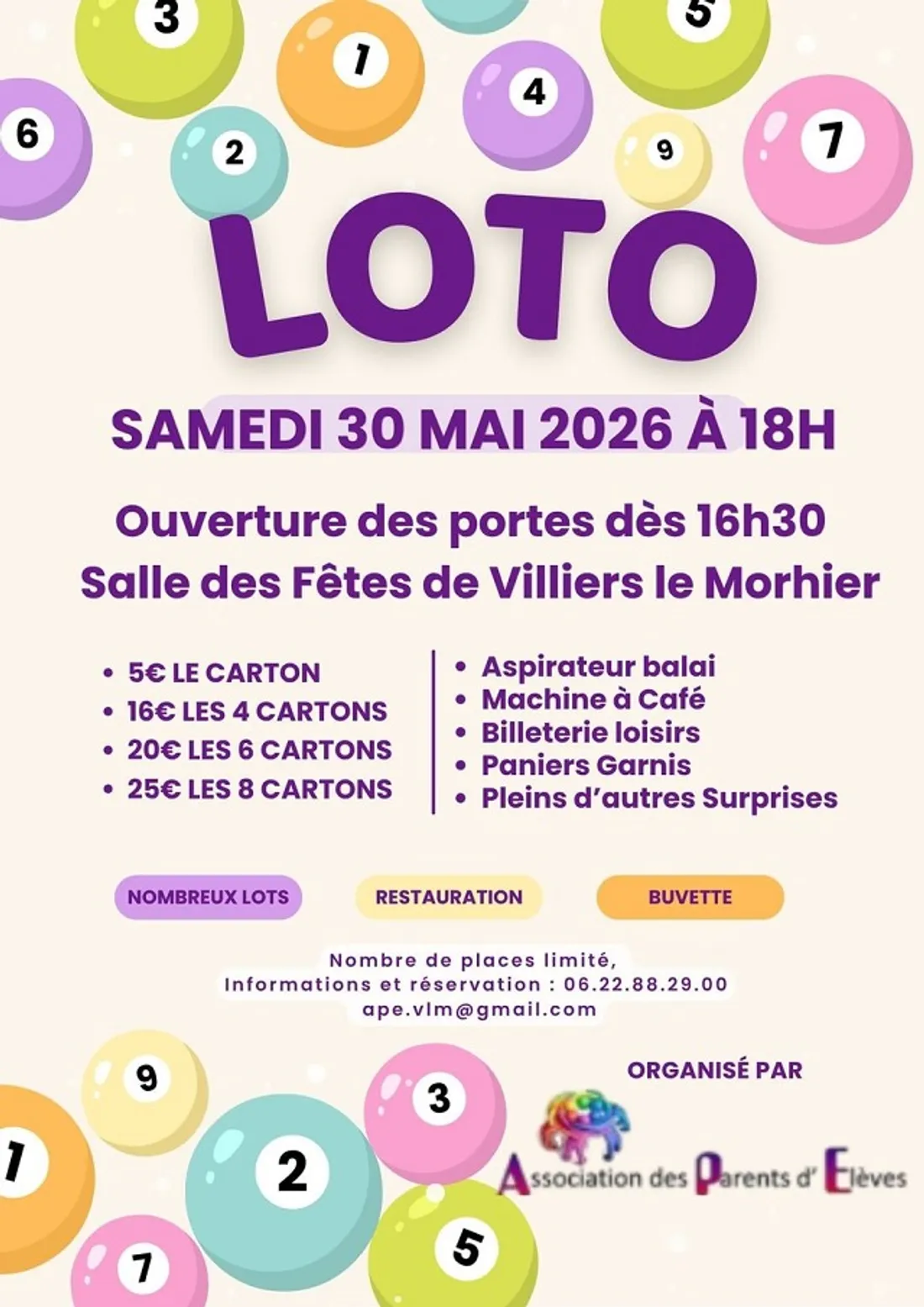 VILLIERS-LE-MORHIER - Loto de l'APE