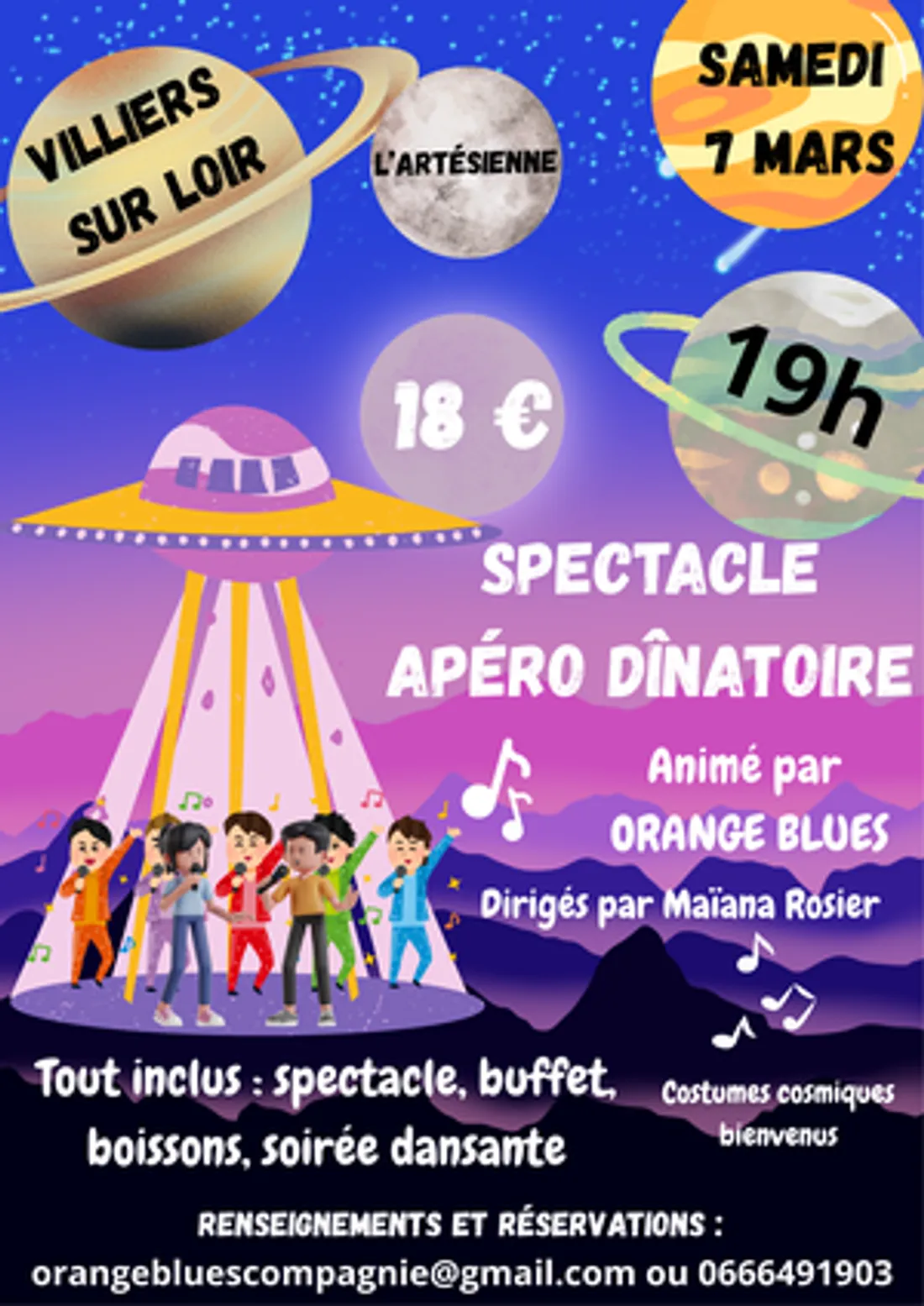 VILLIERS-SUR-LOIR (41) - Spectacle et apéro dînatoire : Orange Blues