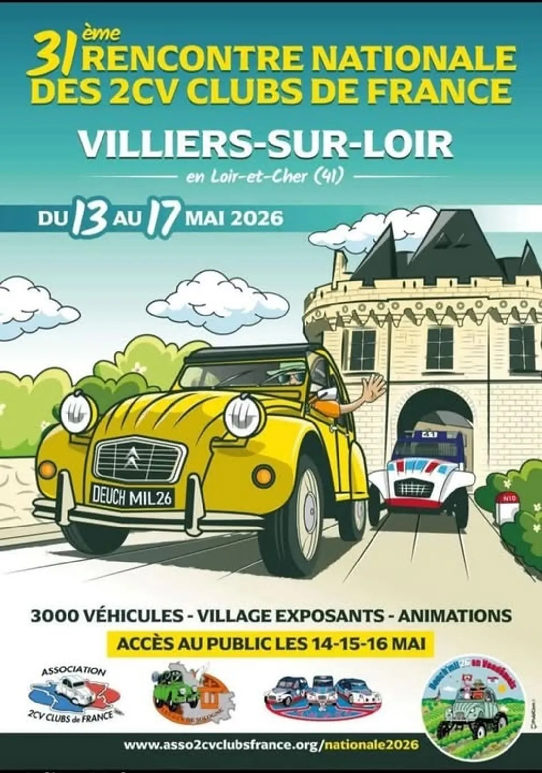 VILLIERS-SUR-LOIR (41) - 31e rencontre nationale des 2CV Clubs de France