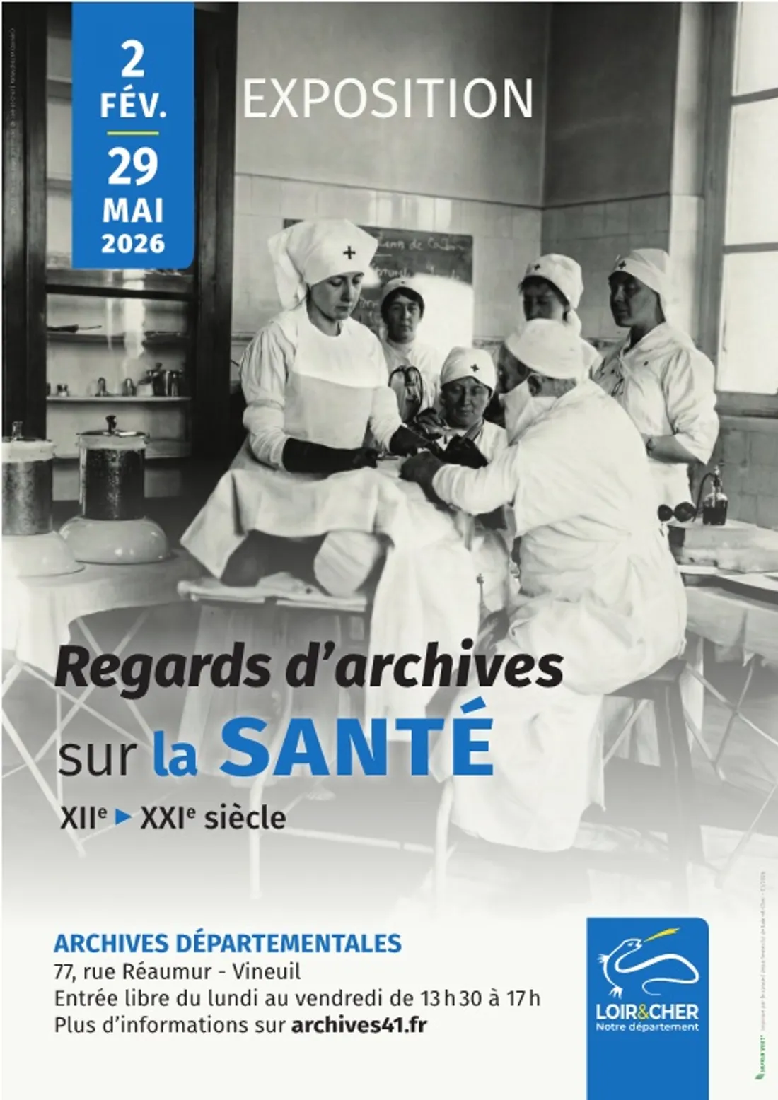 VINEUIL (41) - Exposition : Regards d'archives sur la santé du XIIe au XXIe siècle