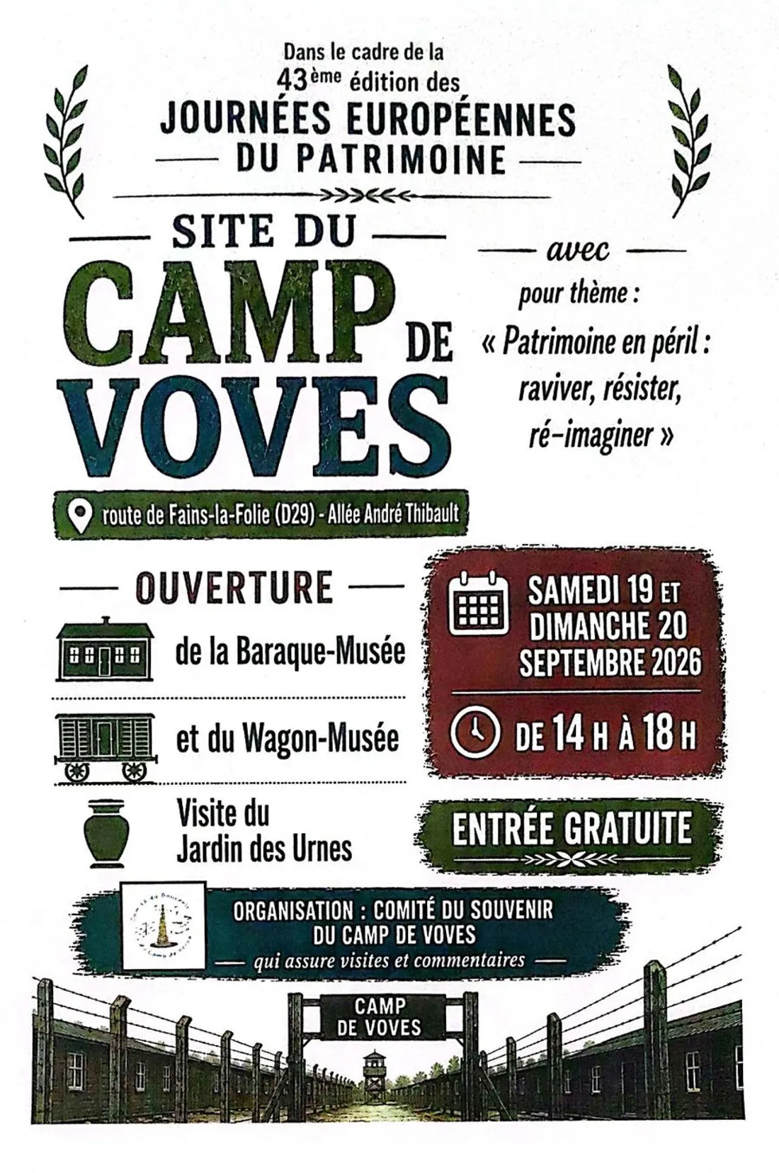 VOVES - Journée du Patrimoine : Site du Camp de Voves